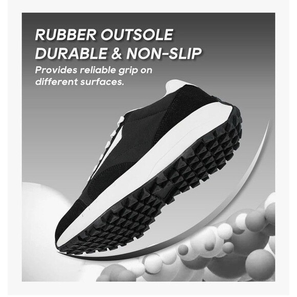 Women Fashion Sneakers Breathable Lace-Up Tennis Running Shoes Black Size 7 NWB - Picture 11 of 16